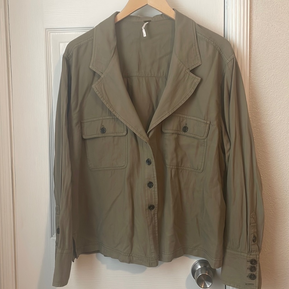 Free People Military Shirt - L